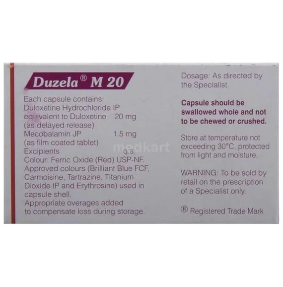 duzela m 20mg capsule 10's